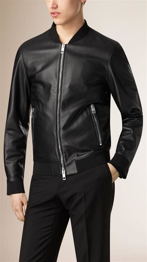 burberry lambskin bomber|BURBERRY Leather bomber jacket .